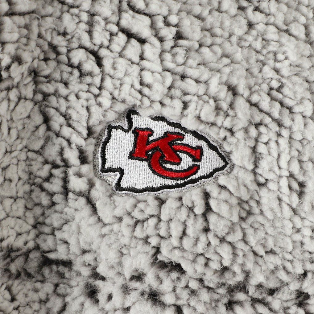 Kansas City Chiefs Women's Sherpa Quarter-Zip Pullover Jacket - Gray sale
