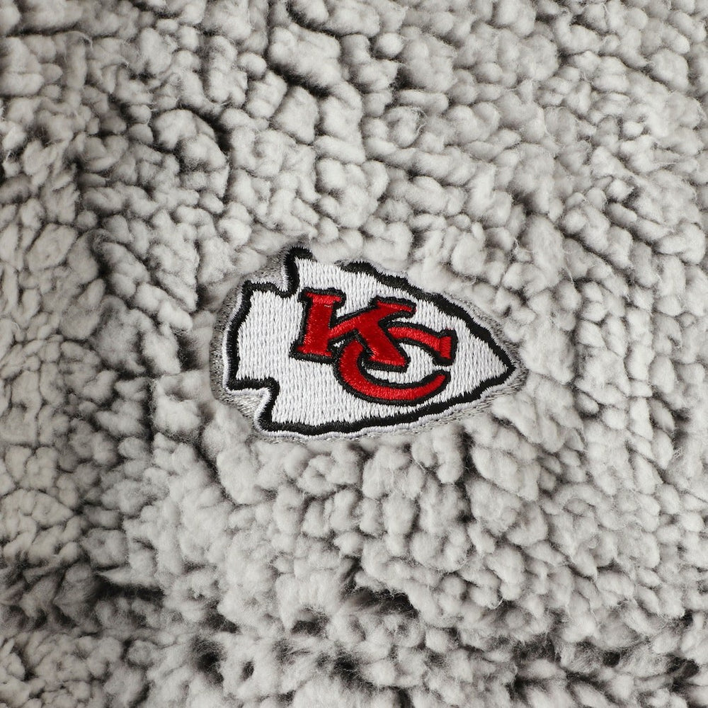 Kansas City Chiefs Women's Sherpa Quarter-Zip Pullover Jacket - Gray sale