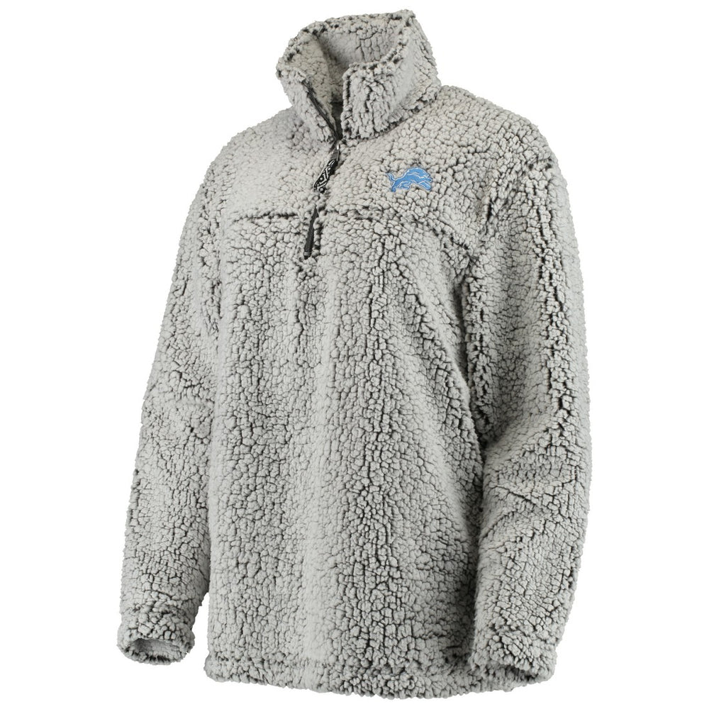 Detroit Lions Women's Sherpa Quarter-Zip Pullover Jacket - Gray cheap