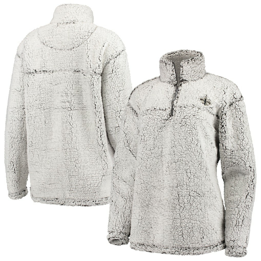 New Orleans Saints G-III 4Her by Carl Banks Women's Sherpa Quarter-Zip Pullover Jacket - Gray discount