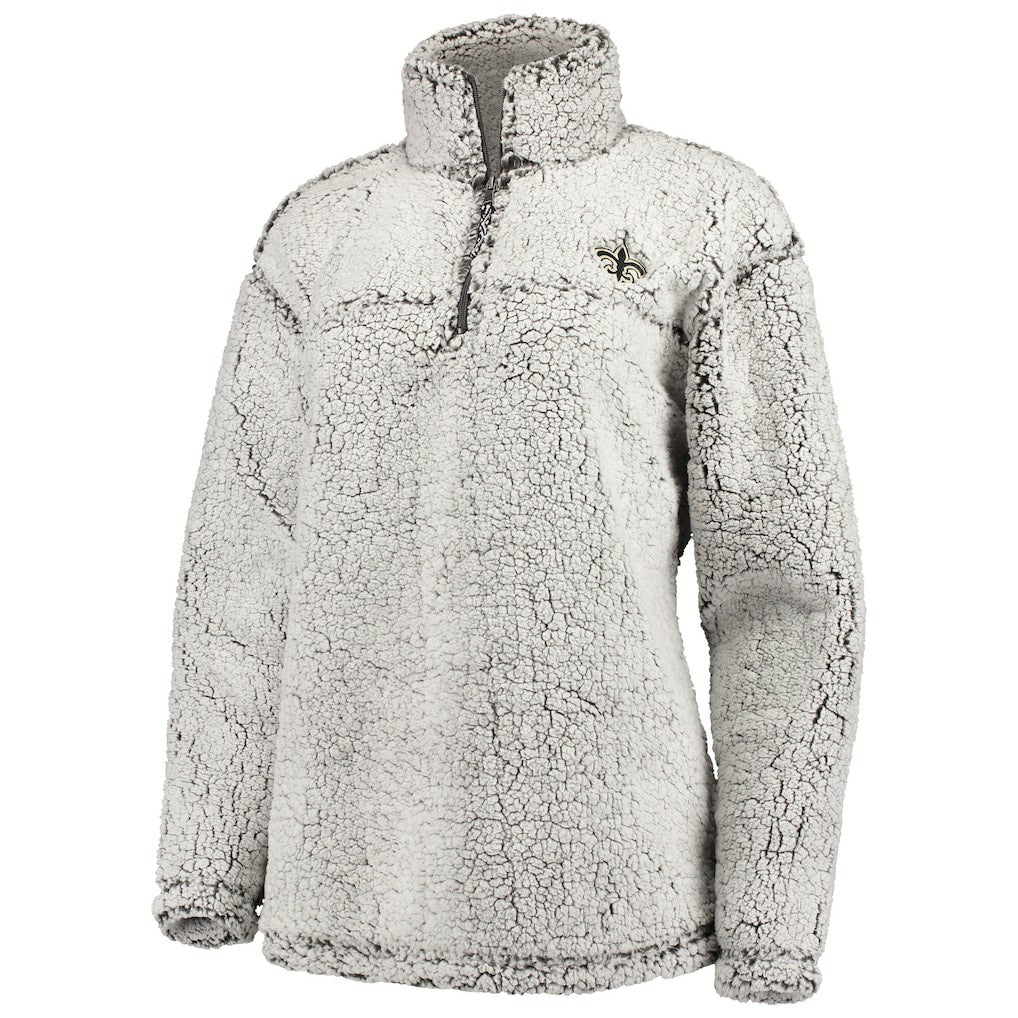 New Orleans Saints G-III 4Her by Carl Banks Women's Sherpa Quarter-Zip Pullover Jacket - Gray discount