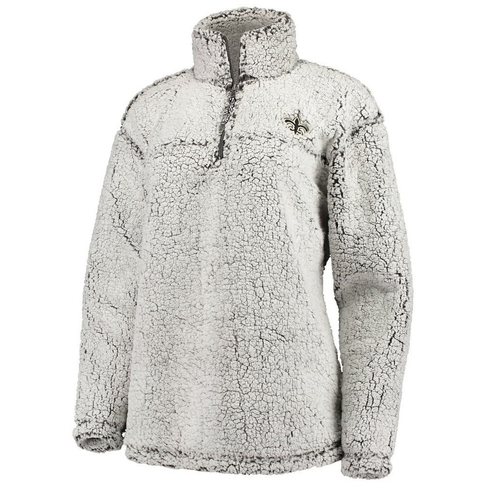 New Orleans Saints G-III 4Her by Carl Banks Women's Sherpa Quarter-Zip Pullover Jacket - Gray discount