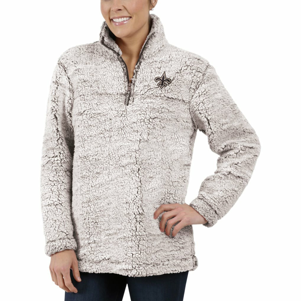 New Orleans Saints G-III 4Her by Carl Banks Women's Sherpa Quarter-Zip Pullover Jacket - Gray discount