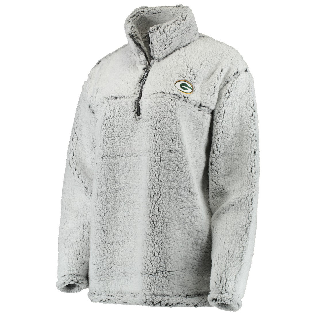 Green Bay Packers Women's Sherpa Quarter-Zip Pullover Jacket - Gray cheap