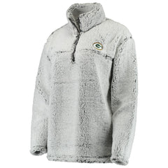 Green Bay Packers Women's Sherpa Quarter-Zip Pullover Jacket - Gray cheap