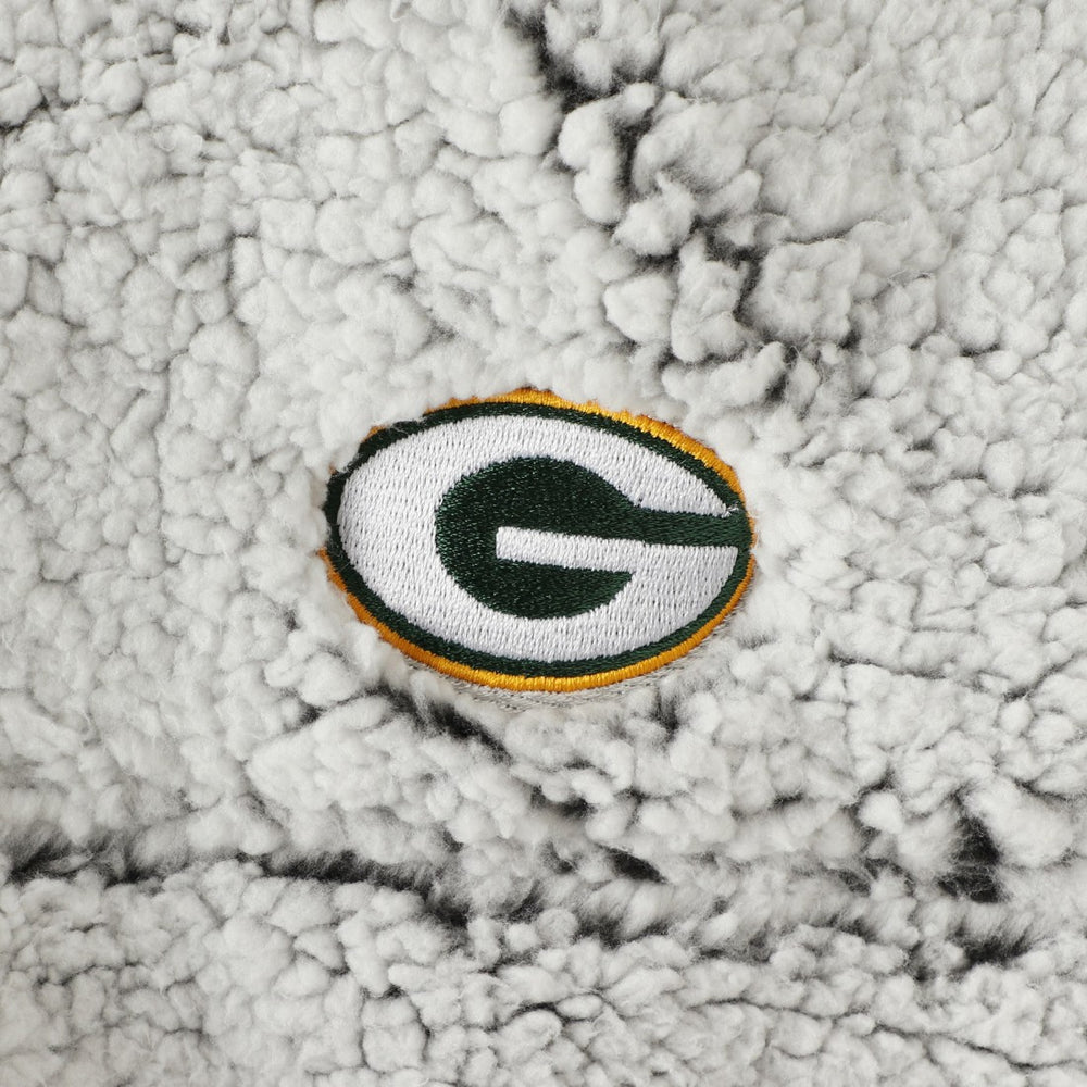 Green Bay Packers Women's Sherpa Quarter-Zip Pullover Jacket - Gray cheap