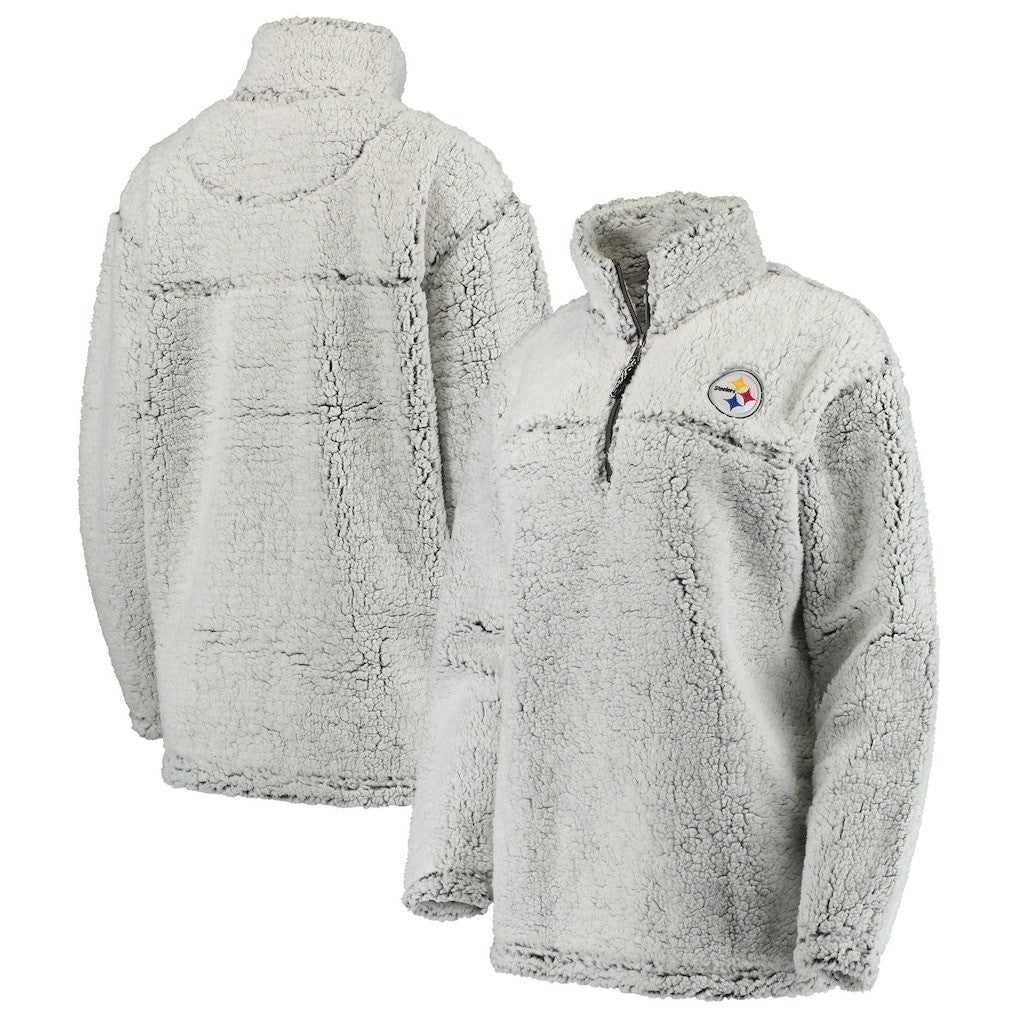 Pittsburgh Steelers Women's Sherpa Quarter-Zip Pullover Jacket - Gray sale