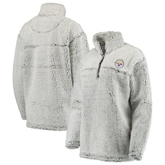 Pittsburgh Steelers Women's Sherpa Quarter-Zip Pullover Jacket - Gray sale