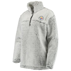 Pittsburgh Steelers Women's Sherpa Quarter-Zip Pullover Jacket - Gray sale