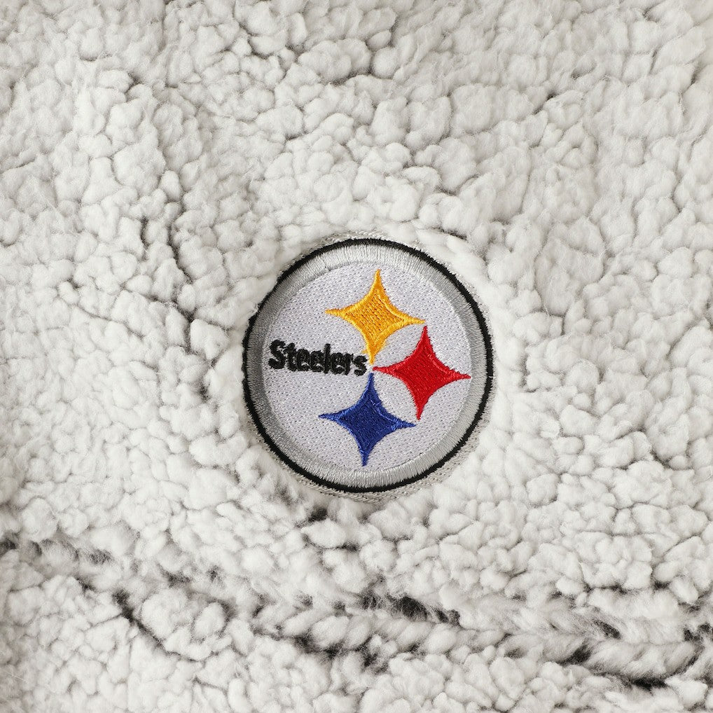 Pittsburgh Steelers Women's Sherpa Quarter-Zip Pullover Jacket - Gray sale