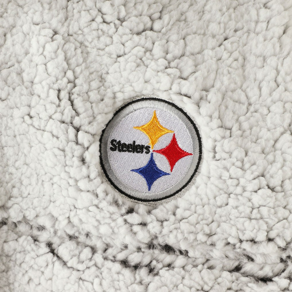 Pittsburgh Steelers Women's Sherpa Quarter-Zip Pullover Jacket - Gray sale