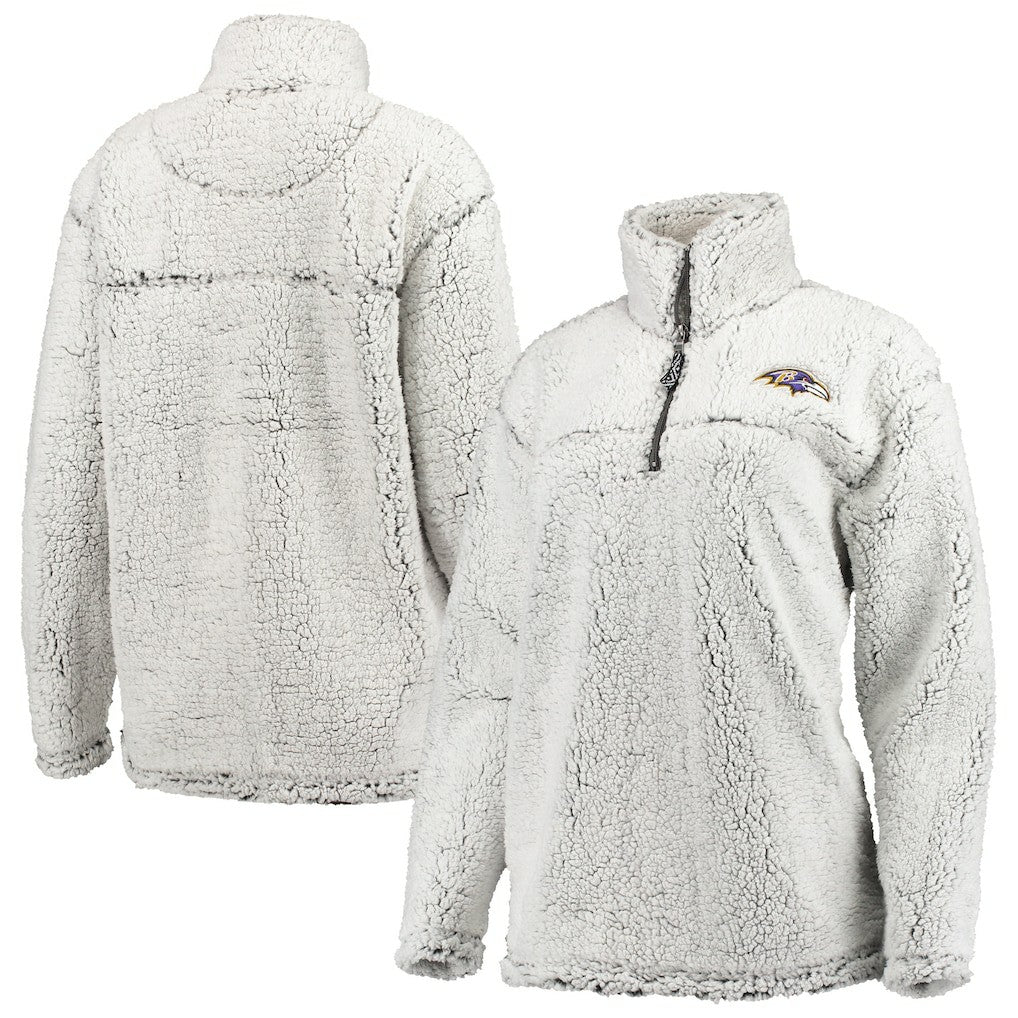 Baltimore Ravens G-III 4Her by Carl Banks Women's Sherpa Quarter-Zip Pullover Jacket - Gray sale