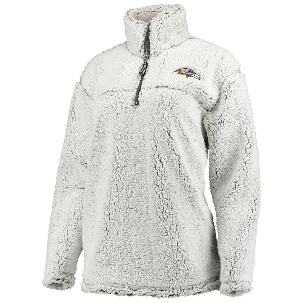 Baltimore Ravens G-III 4Her by Carl Banks Women's Sherpa Quarter-Zip Pullover Jacket - Gray sale