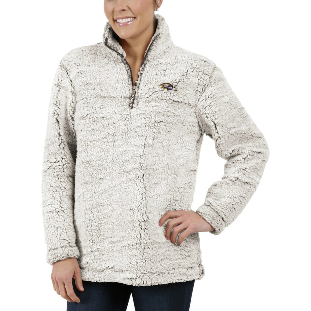 Baltimore Ravens G-III 4Her by Carl Banks Women's Sherpa Quarter-Zip Pullover Jacket - Gray sale