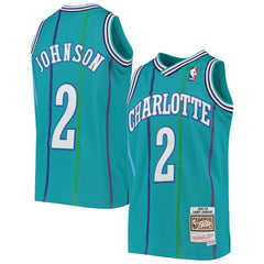 Larry Johnson Charlotte Hornets Youth 1992/93 Hardwood Classics Swingman Jersey - Teal for sale