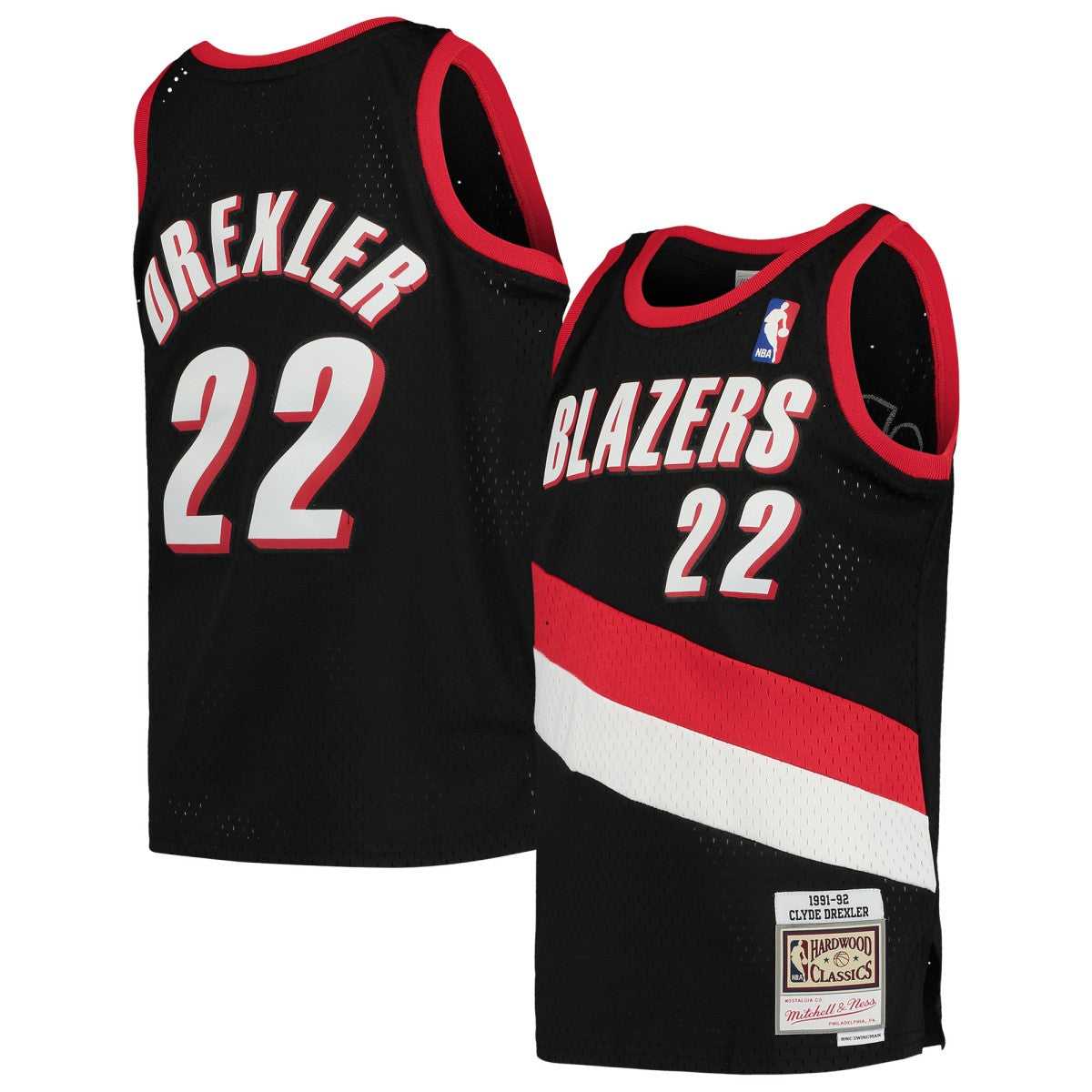 Clyde Drexler Portland Trail Blazers Youth 1991/92 Hardwood Classics Swingman Jersey - Black outlet