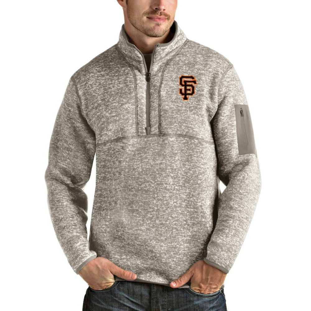 San Francisco Giants Antigua Fortune Quarter-Zip Pullover Jacket Oatmeal
