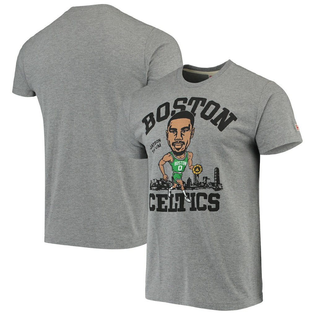 Jayson Tatum Boston Celtics Caricature Tri-Blend T-Shirt - Gray sale