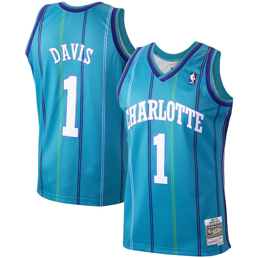 Baron Davis Charlotte Hornets 1999/00 Hardwood Classics Swingman Jersey - Teal online