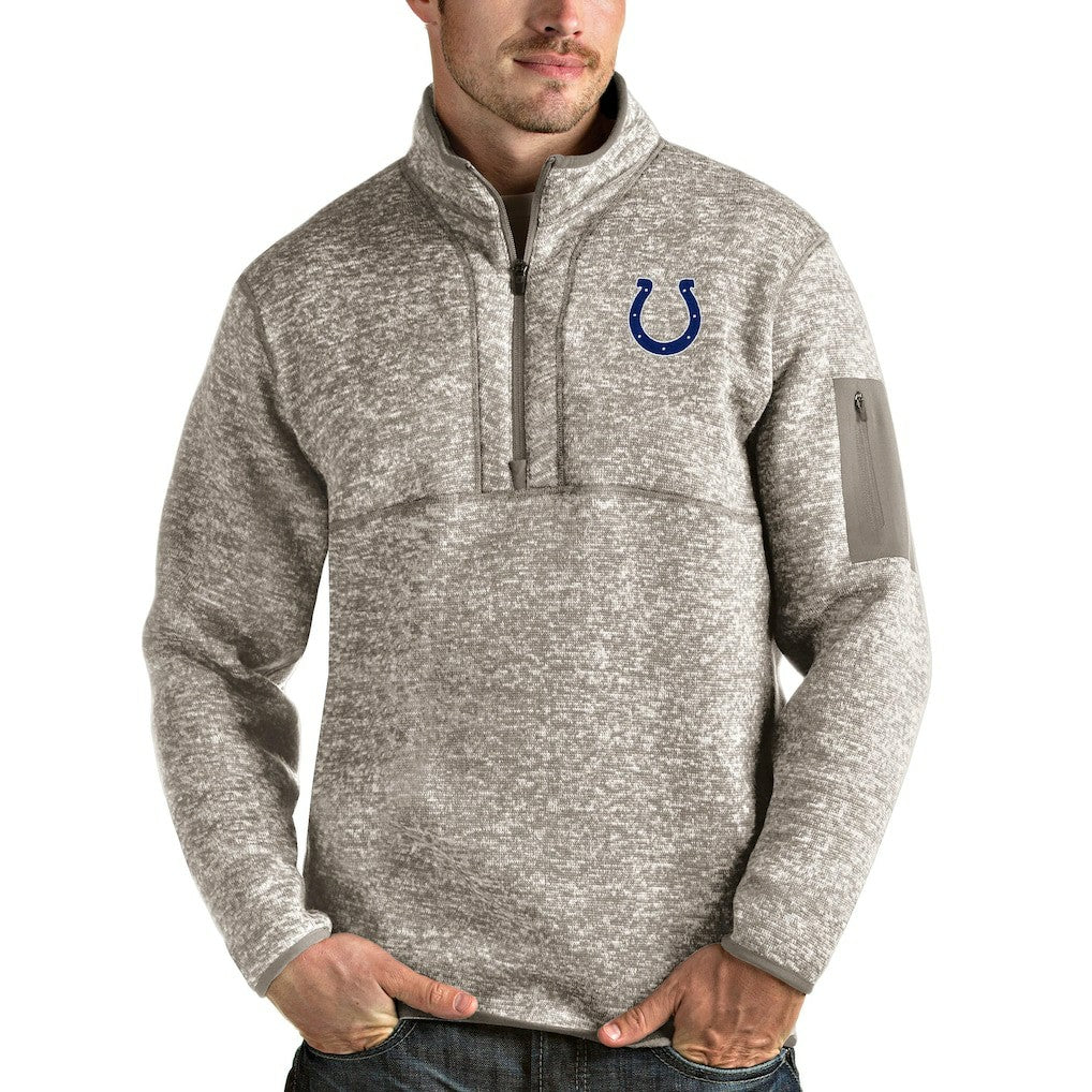 Indianapolis Colts Antigua Fortune Quarter-Zip Pullover Jacket - Oatmeal online
