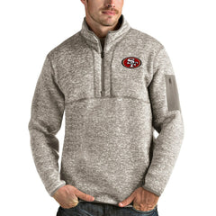 San Francisco 49ers Antigua Fortune Quarter-Zip Pullover Jacket - Oatmeal online