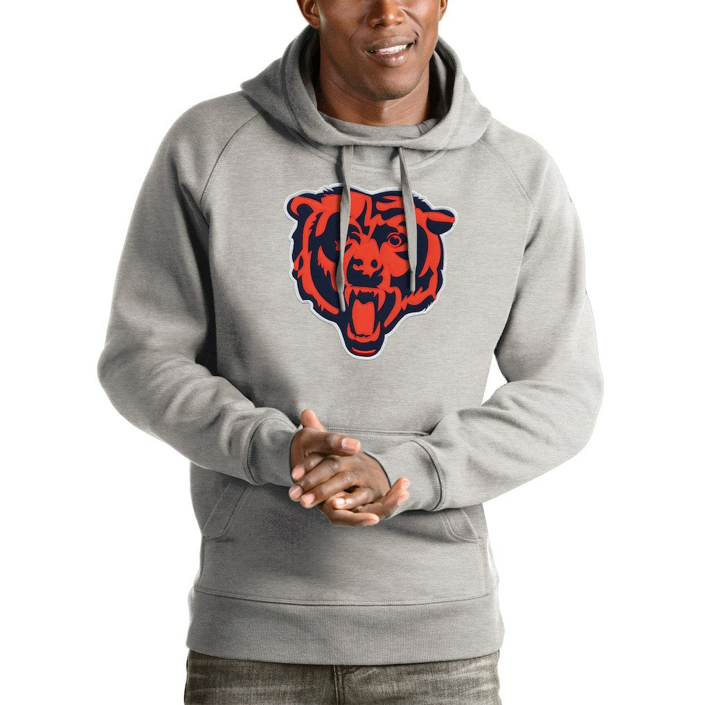 Chicago Bears Antigua Victory Pullover Hoodie - Heather Gray sale