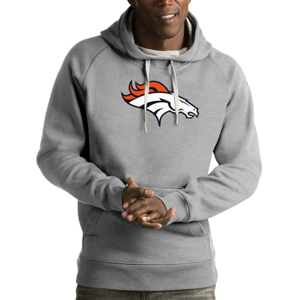 Denver Broncos Antigua Victory Pullover Hoodie - Heather Gray outlet