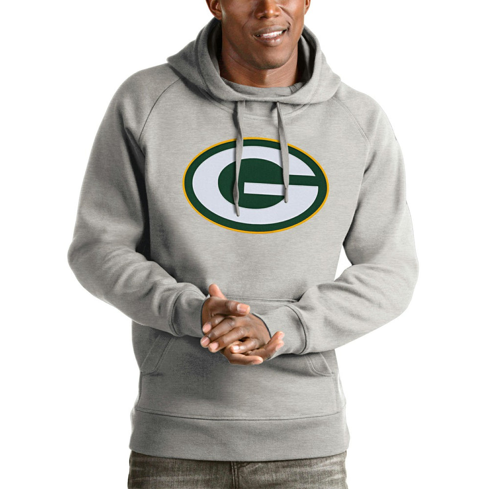 Green Bay Packers Antigua Victory Pullover Hoodie - Heather Gray online