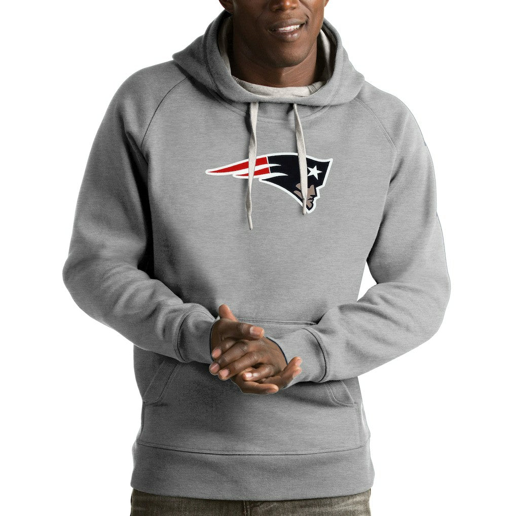 New England Patriots Antigua Victory Pullover Hoodie - Heather Gray cheap