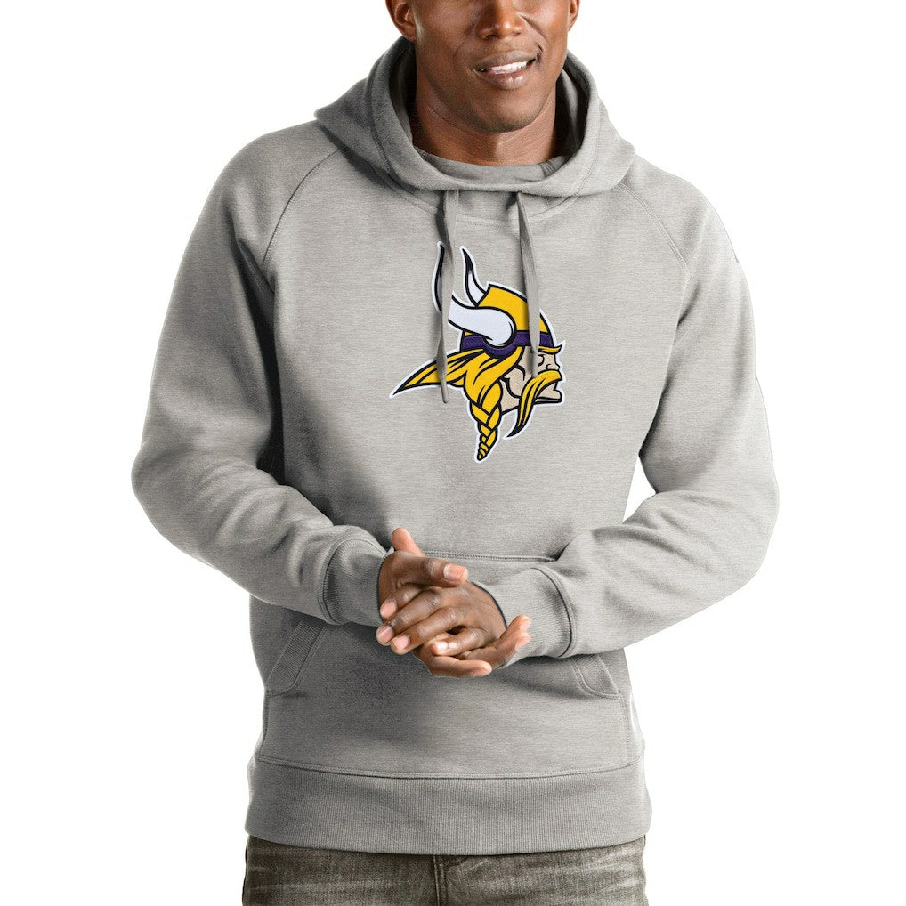 Minnesota Vikings Antigua Victory Pullover Hoodie - Heather Gray outlet