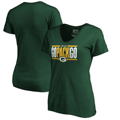 Green Bay Packers Women's Hometown Refresh Go Pack Go V-Neck T-Shirt - Green online