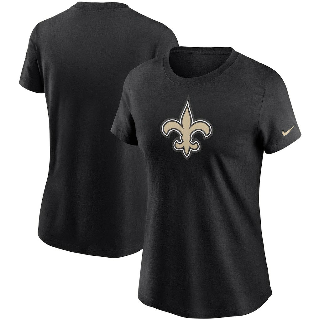 New Orleans Saints Women's Logo Essential T-Shirt - Black for sale