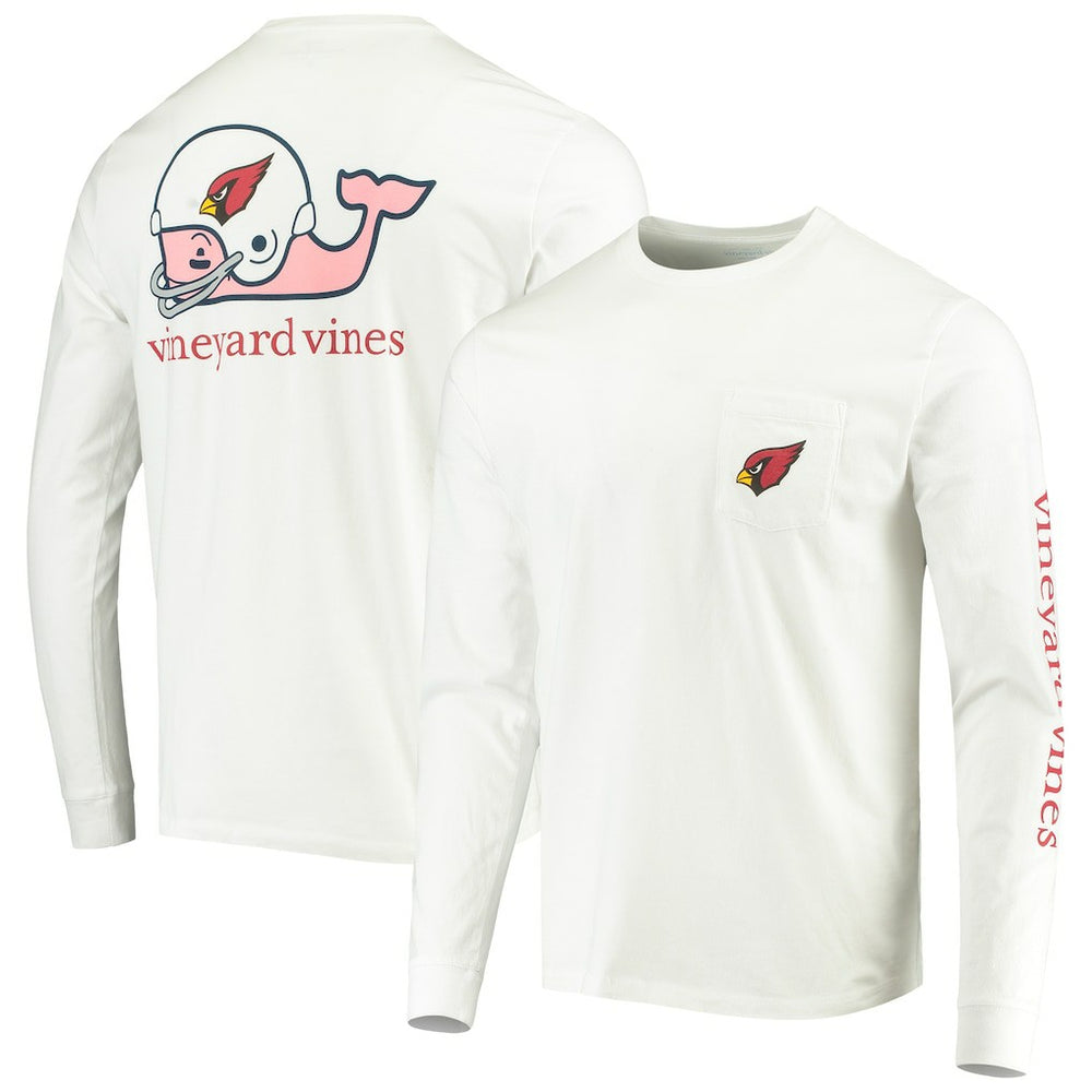 Arizona Cardinals Vineyard Vines Whale Helmet Long Sleeve T-Shirt - White discount