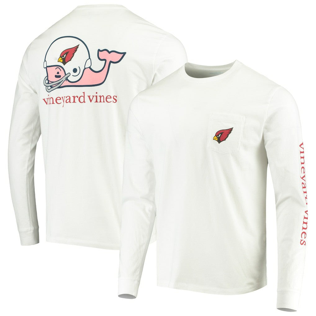 Arizona Cardinals Vineyard Vines Whale Helmet Long Sleeve T-Shirt - White discount