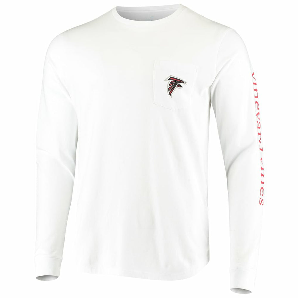 Atlanta Falcons Vineyard Vines Whale Helmet Long Sleeve T-Shirt - White on sale
