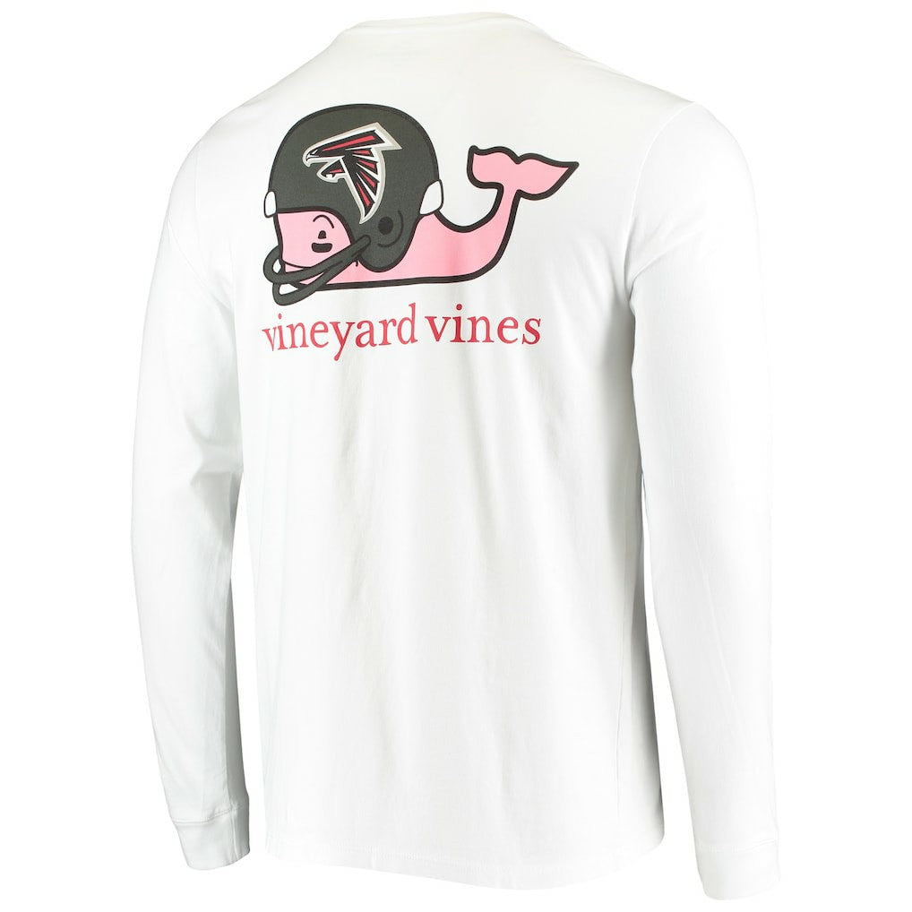 Atlanta Falcons Vineyard Vines Whale Helmet Long Sleeve T-Shirt - White on sale