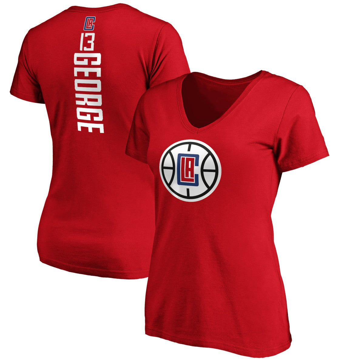 Paul George LA Clippers Women's Playmaker Name & Number V-Neck T-Shirt - Red online