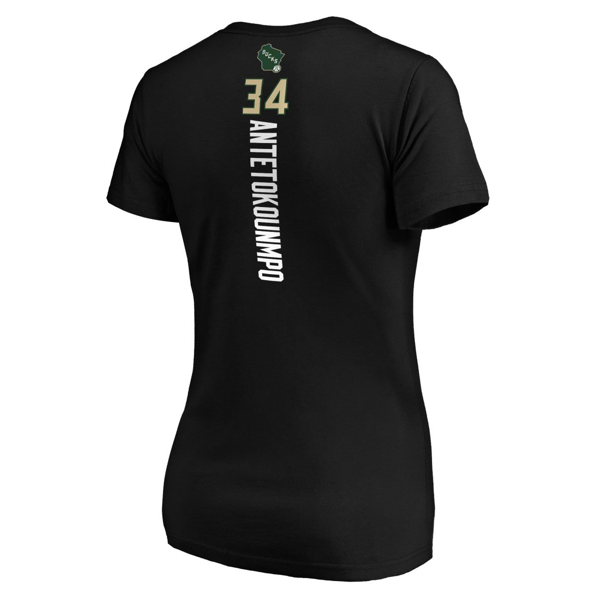 Giannis Antetokounmpo Milwaukee Bucks Women's Playmaker Name & Number V-Neck T-Shirt - Black shop