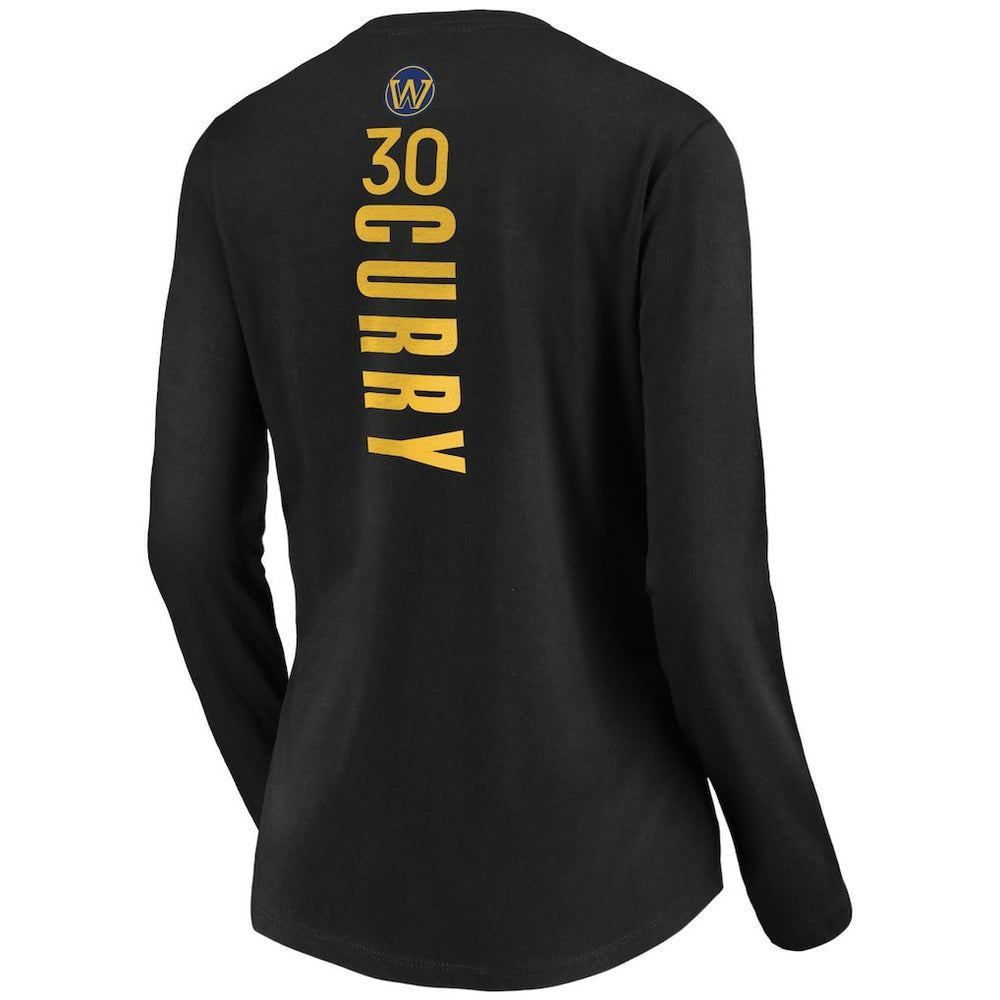 Stephen Curry Golden State Warriors Women's Playmaker Name & Number Long Sleeve V-Neck T-Shirt sale - Black outlet
