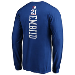Joel Embiid Philadelphia 76ers Playmaker Name & Number Long Sleeve T-Shirt - Royal outlet