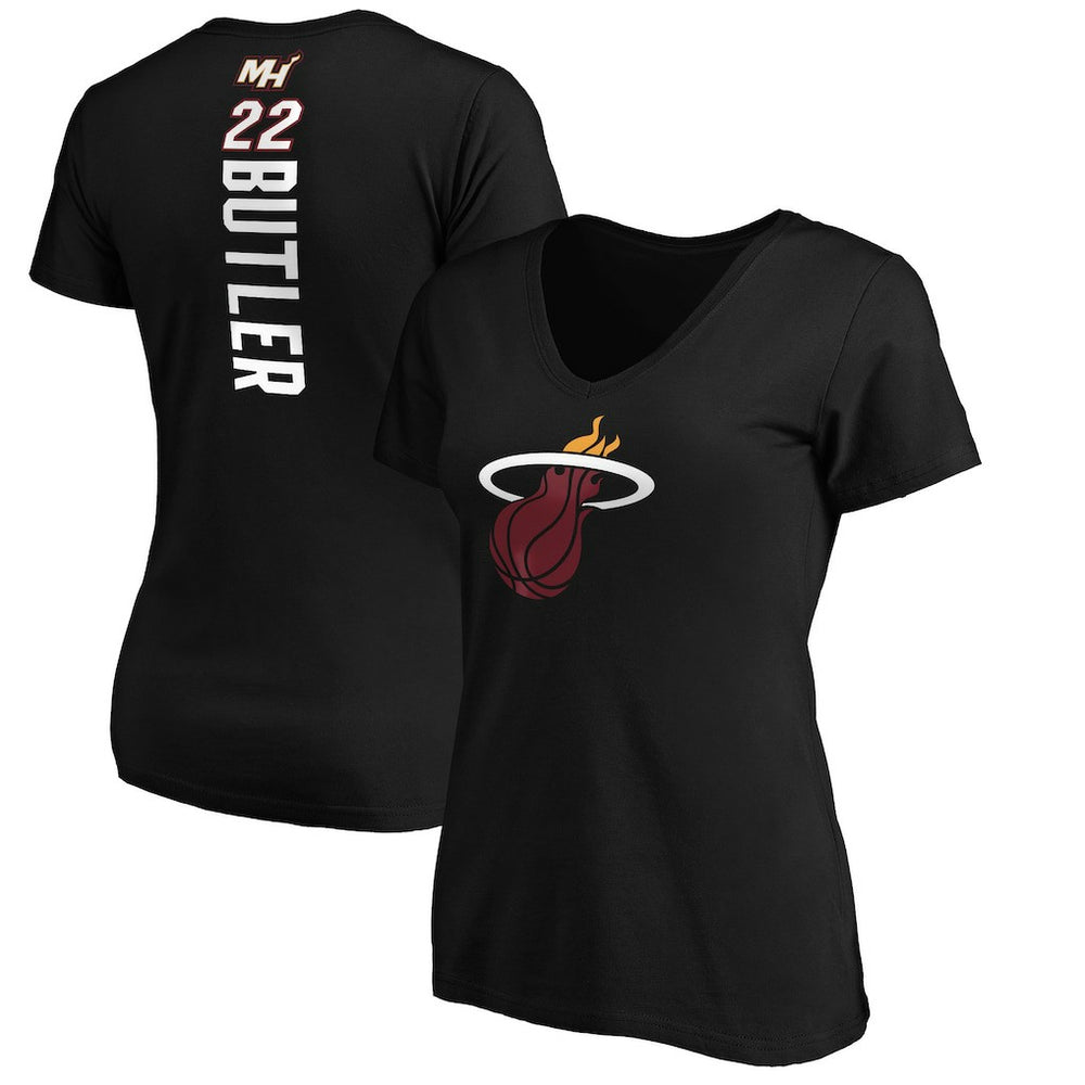 Jimmy Butler Miami Heat Women's Playmaker Logo Name & Number V-Neck T-Shirt - Black online