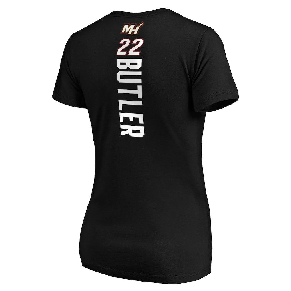 Jimmy Butler Miami Heat Women's Playmaker Logo Name & Number V-Neck T-Shirt - Black online