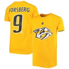 Filip Forsberg Nashville Predators Youth Player Name & Number T-Shirt - Gold T-shirts