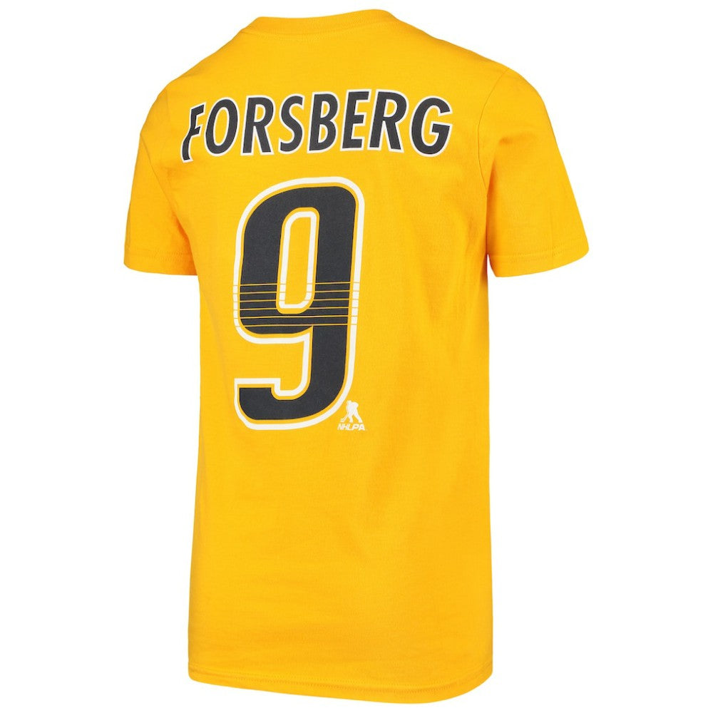 Filip Forsberg Nashville Predators Youth Player Name & Number T-Shirt - Gold T-shirts