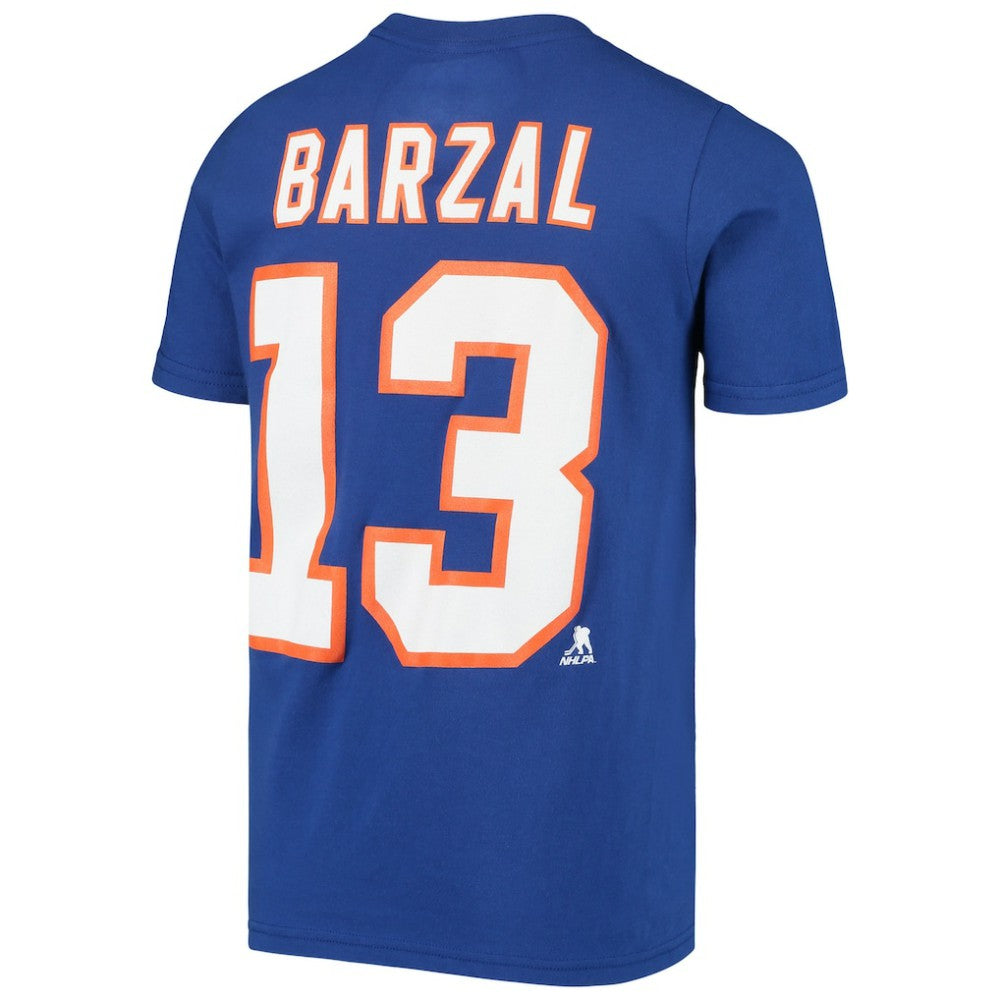 Mathew Barzal New York Islanders Youth Player Name & Number T-Shirt - Royal T-shirts