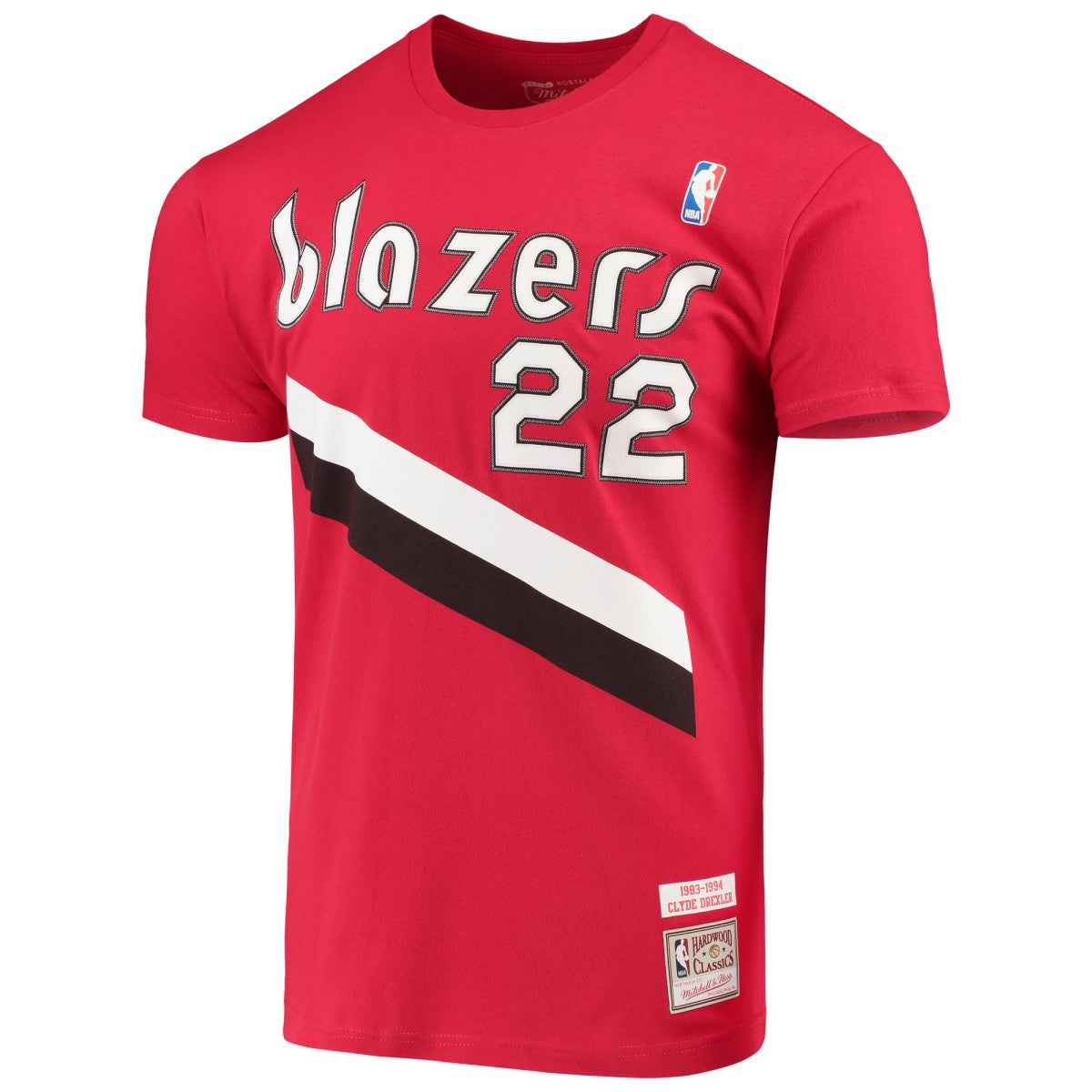 Clyde Drexler Portland Trail Blazers Hardwood Classics Player Name & Number T-Shirt - Red online