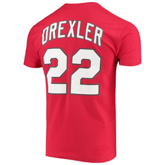 Clyde Drexler Portland Trail Blazers Hardwood Classics Player Name & Number T-Shirt - Red online