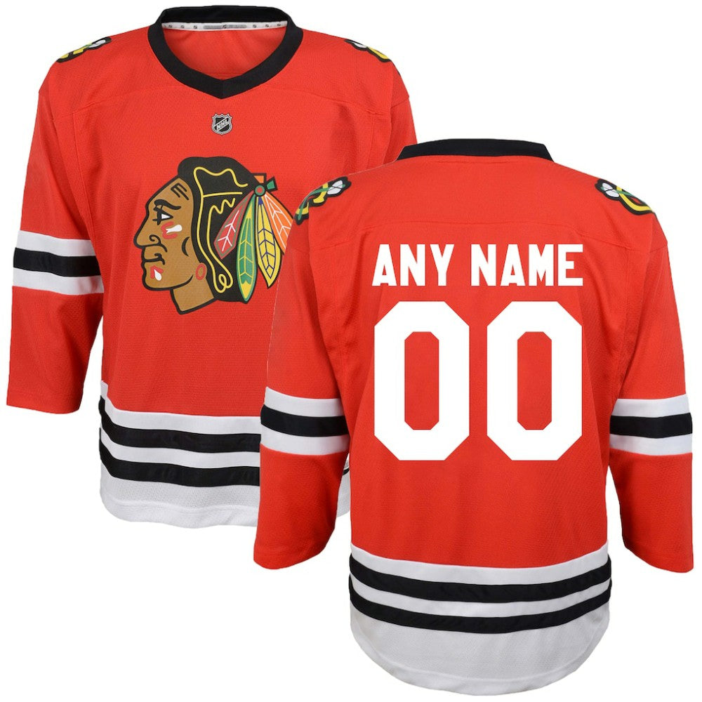 Chicago Blackhawks Youth Replica Custom Jersey - Red Jerseys