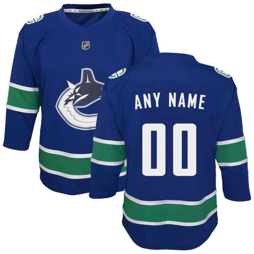 Vancouver Canucks Youth Replica Custom Jersey - Blue Jerseys