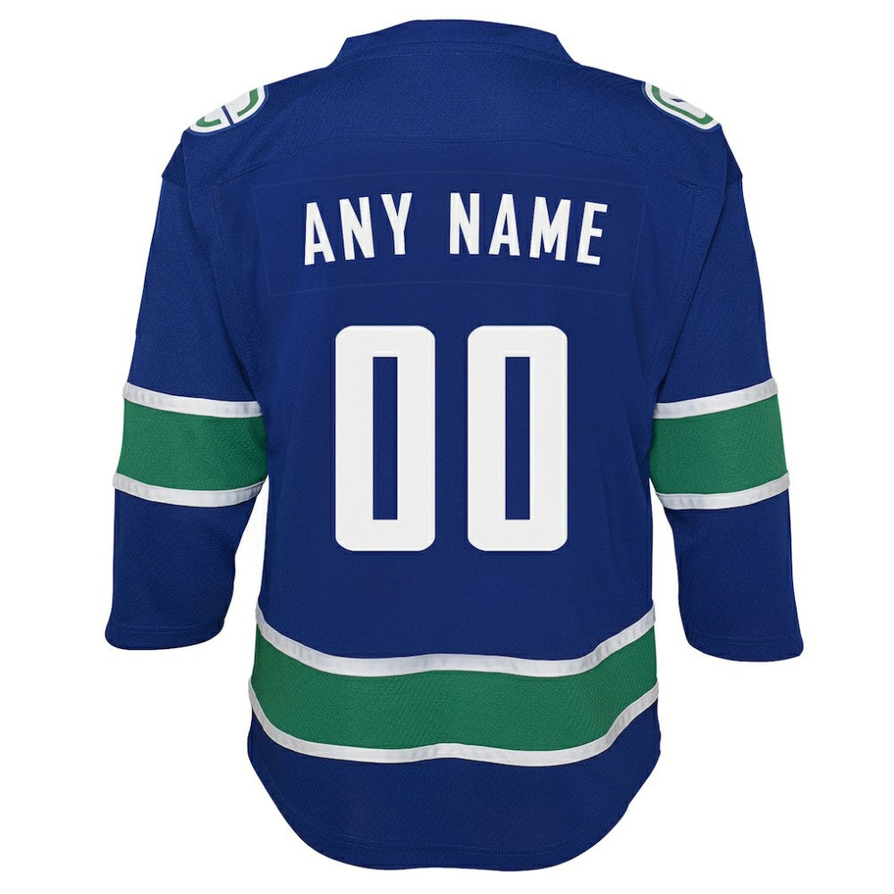 Vancouver Canucks Youth Replica Custom Jersey - Blue Jerseys